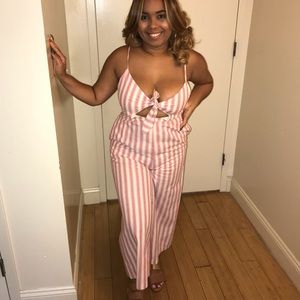 Forever 21 stripe jumpsuit